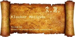 Klecker Melinda névjegykártya