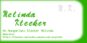 melinda klecker business card
